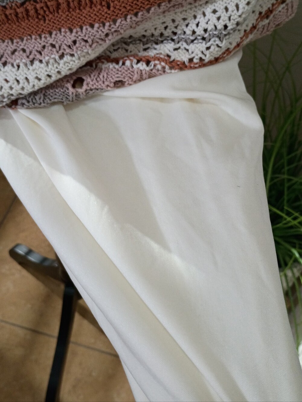 Freshman 1996 Striped Crochet Midi Dress in Cream and Brown - Picture 5 of 9